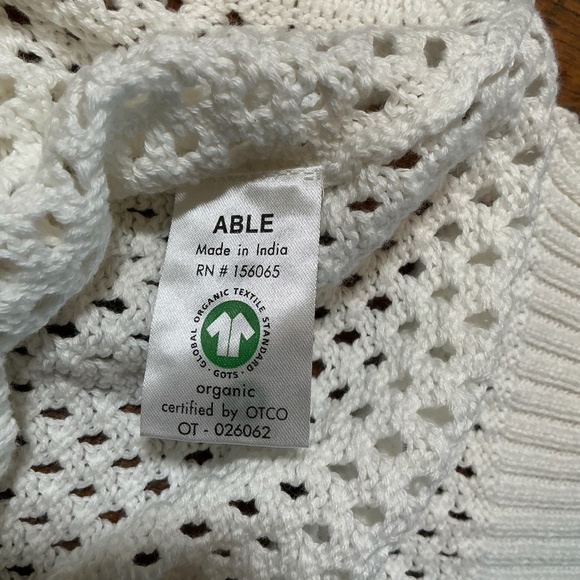 ABLE Cream Open Knit Cotton Sweater Women’s XS - Picture 7 of 9